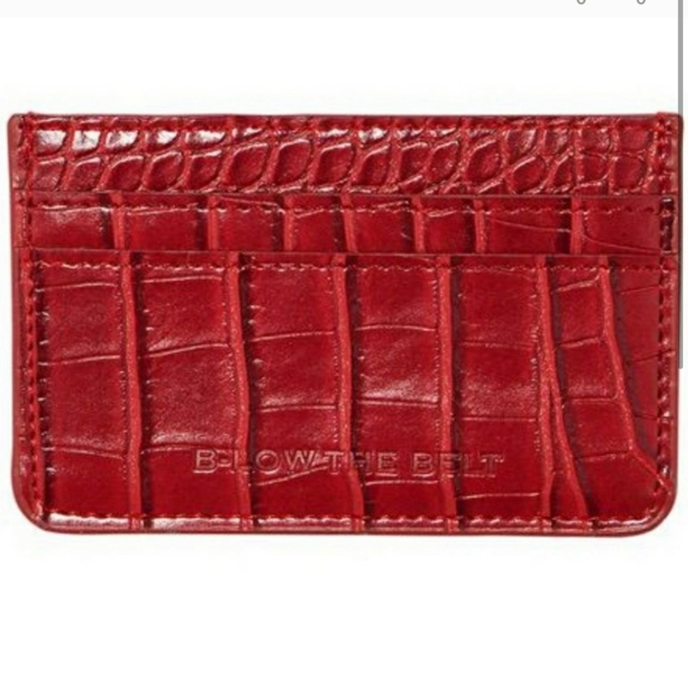 Crocodile print card case